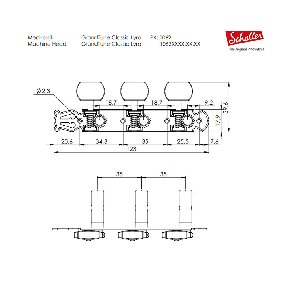 Maquinaria Schaller GrandTune® Lyra Negro Mate