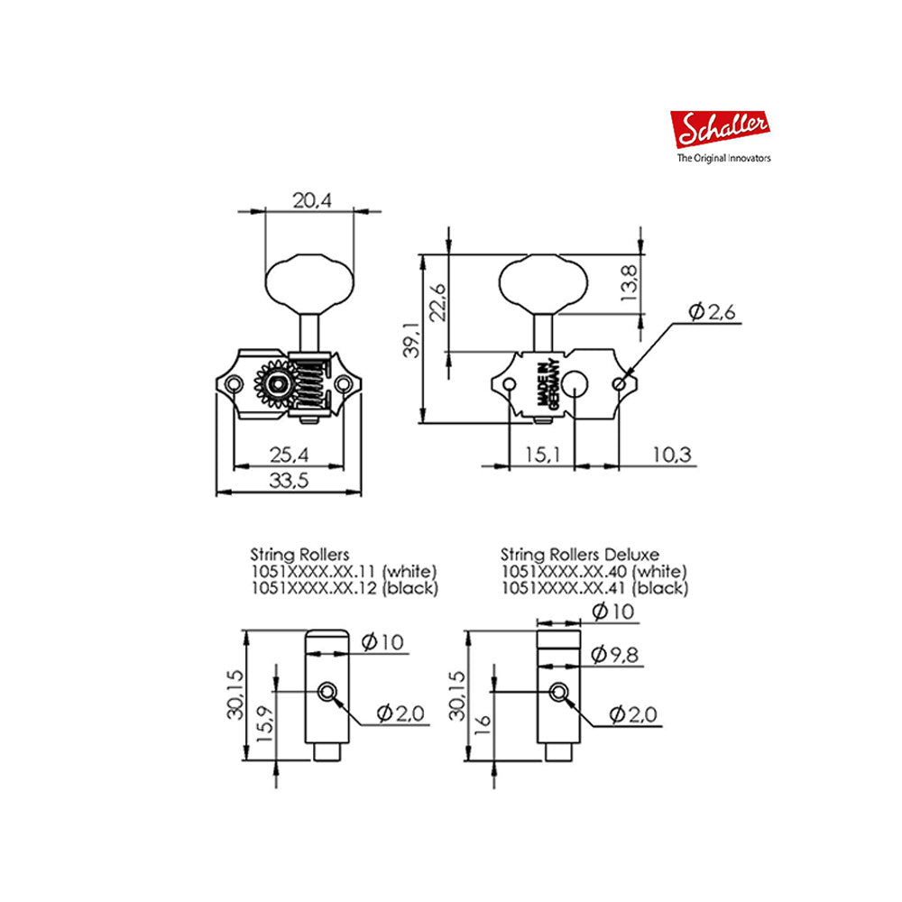 Maquinaria Schaller GrandTune® Individual Plata Mate