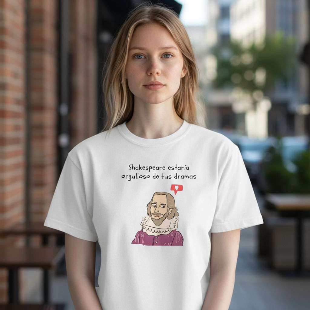 Camiseta "Shakespeare vs tus dramas" | Unisex | Blanca