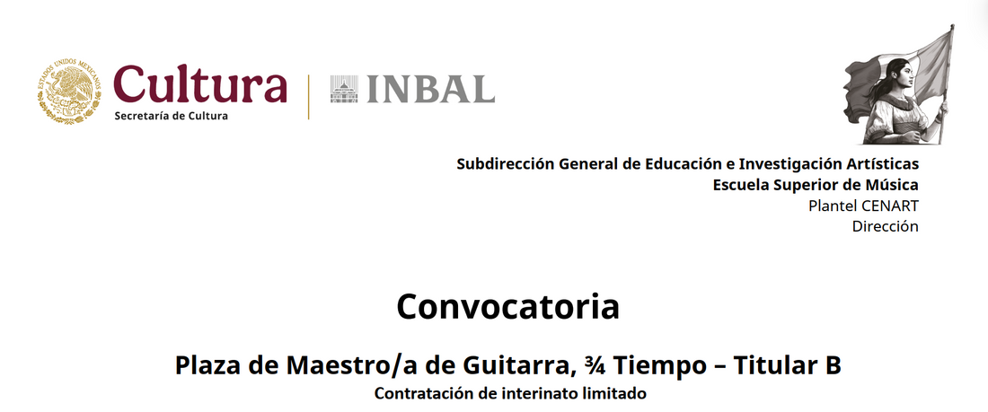 Concurso para Plaza de Maestro 3/4 Titular B en la ESM