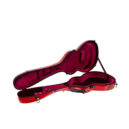 Estuche Crossrock Fiberglass Rojo para Guitarra Les Paul