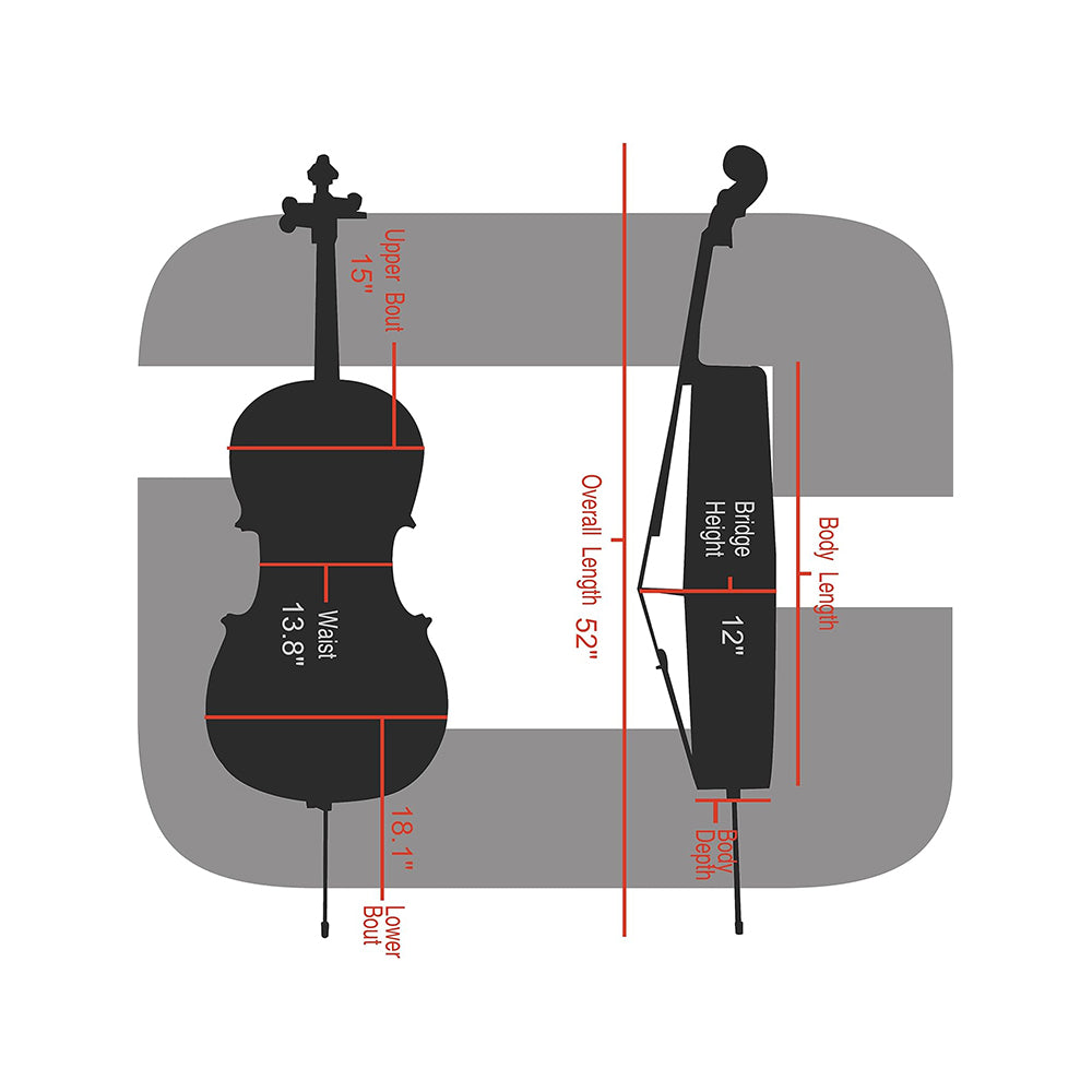 Estuche Crossrock Ultralight Carbon Negro para Cello