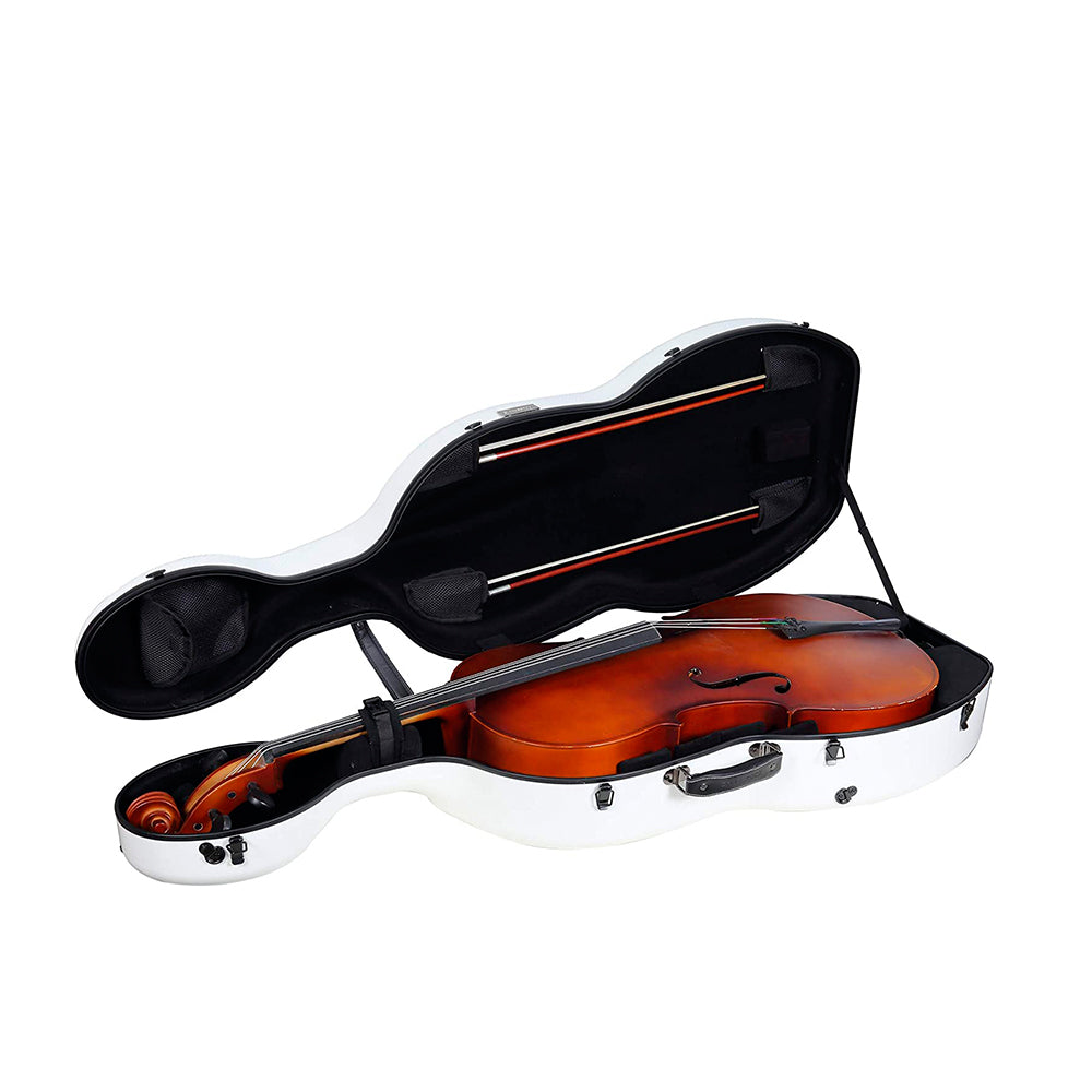 Estuche Crossrock Polycarbon Cello 4/4 Blanco